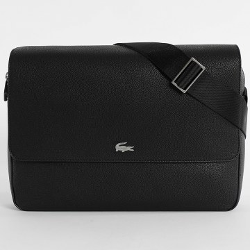 Lacoste - Kunstlederen tas met krokodillenlogo, zwart
