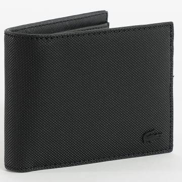 Lacoste - Portefeuille En Simili Cuir Logo Crocodile Metal Noir
