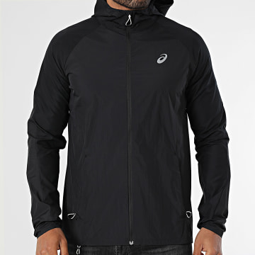 Asics - Coupe-Vent Capuche Zippé Regular Fit Road Packable 2011D084 Noir Réfléchissant