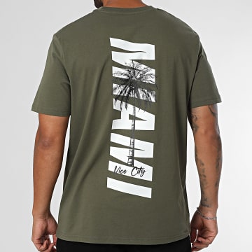 Luxury Lovers - Camiseta Oversize Tower Miami Verde Caqui Blanco