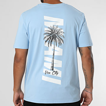 Luxury Lovers - Camiseta oversize Tower Miami Azul claro Blanco