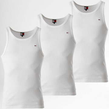 Tommy Jeans - Lot De 3 Débardeurs Slim Flag Tank 1782 Blanc