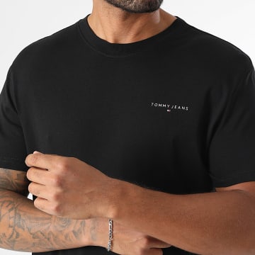 Tommy Jeans - Tee Shirt Slim Linear Chest 1780 Noir