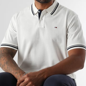 Tommy Jeans - Polo Manches Courtes Tipped 1846 Blanc
