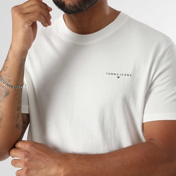 Tommy Jeans - Tee Shirt Slim Linear Chest 1780 Blanc