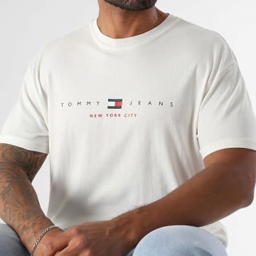 Tommy Jeans - Tee Shirt Flag Linear 1911 Blanc
