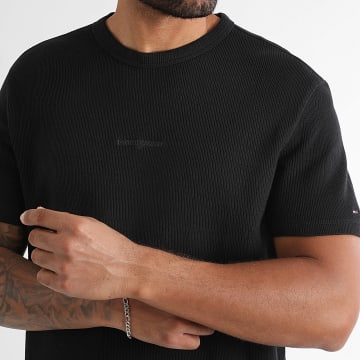 Tommy Jeans - Tee Shirt Slim Waffle Script 1778 Nero
