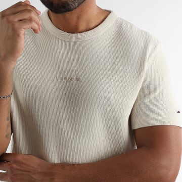 Tommy Jeans - Tee Shirt Slim Waffle Script 1778 Beige