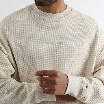 Tommy Jeans - Sweat Crewneck Waffle Script 1622 Beige