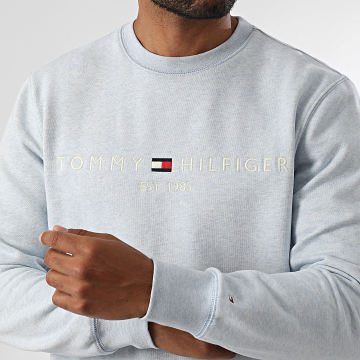 Tommy Hilfiger - Sweat Crewneck Tommy Logo 1596 Bleu Clair Chiné