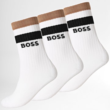 BOSS - Lot De 3 Paires De Chaussettes Rib Icon CC 50543647 Blanc Noir Beige