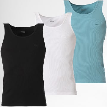 BOSS - Lot De 3 Débardeurs 50542132 Blanc Noir Bleu Clair