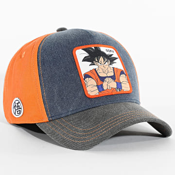 Capslab - Cappello Goku blu denim arancione