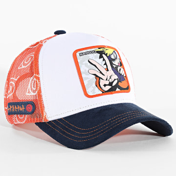 Capslab - Cappello Naruto Trucker Bianco Navy Arancione