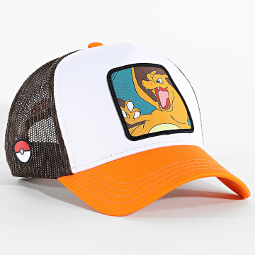 Capslab - Cappello Trucker Bianco Marrone Arancione Dracaufeu