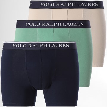 Polo Ralph Lauren - Juego de 3 calzoncillos azul marino verde claro beige
