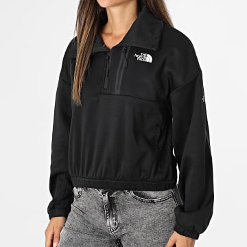 The North Face - Sudadera de mujer Fleece Interest A8BFP Zip Neck Negro