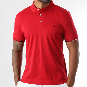 Tommy Hilfiger - Polo Manga Slim Interlock Flagcuff 9348 Rojo