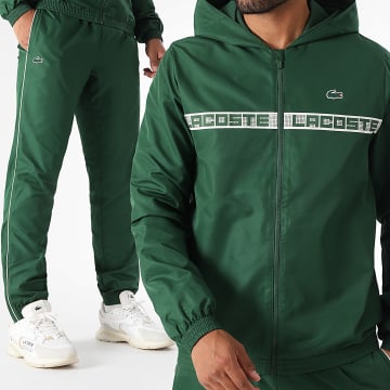 Lacoste - Ensemble De Survetement Logo Brodé Crocodile Vert Bouteille