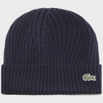 Lacoste - Gorro con logo bordado de cocodrilo azul marino
