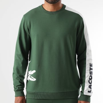 Lacoste - Sweat Crewneck Big Logo Crocodile Vert