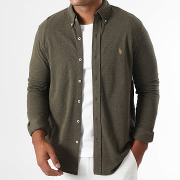 Polo Ralph Lauren - Chemise Manches Longues Original Player Vert Kaki Chiné