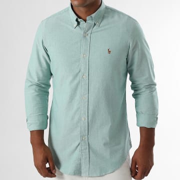 Polo Ralph Lauren - Chemise Manches Longues Oxford Vert Chiné