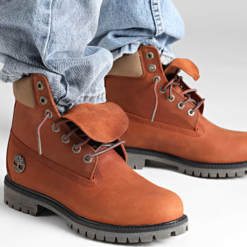 Timberland - Botas Premium 6 En Encaje Impermeable Medio A2P6W Naranja Medio Full Grain