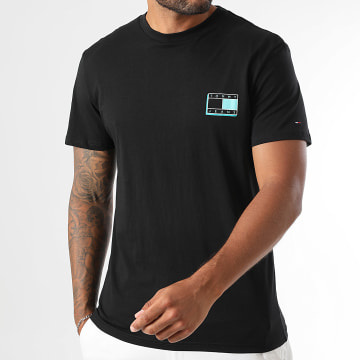 Tommy Jeans - Slim Pop Color Flag Tee Shirt 1577 Negro