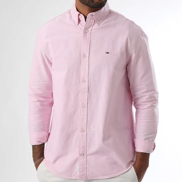 Tommy Jeans - Chemise Manches Longues Oxford 1298 Rose