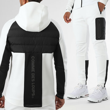 Comme Des Loups - Turbo-Jogginghose und Kapuzenjacke mit Reißverschluss Weiß Schwarz