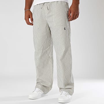 Sixth June - Pantalon Large A Rayures M25662PPA Beige Bleu Marine