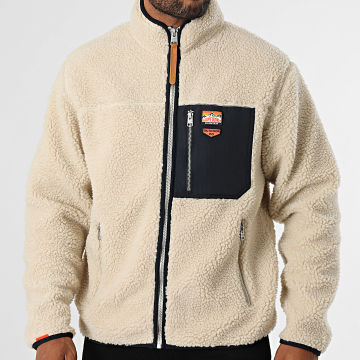 Superdry - Vintage Retro Chaqueta polar con cremallera completa M2014141A Beige