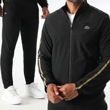 Lacoste - Ensemble De Survetement Logo Crocodile Noir Doré