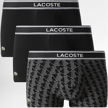 Lacoste - Set van 3 krokodillen geborduurde logobroeken Zwart