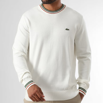 Lacoste - Jersey blanco con logo bordado de cocodrilo