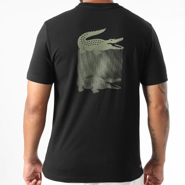 Lacoste - Tee Shirt Regular Fit Logo Brodé Crocodile Noir