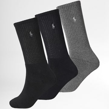 Polo Ralph Lauren - 3 Paar Socken Original Player Schwarz Grau Meliert Marineblau