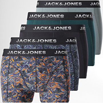 Jack And Jones - Set van 5 Maxwell Boxers Zwart Donkergroen Blauw Oranje