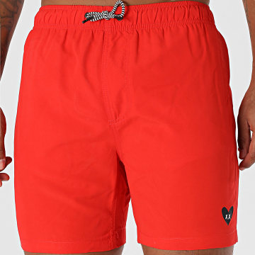 Luxury Lovers - Shorts de baño Small Heart Rojo Negro