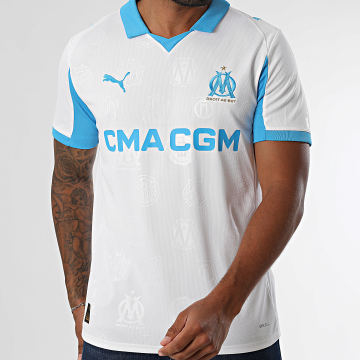 Puma - Maillot De Foot OM Home Jersey Replica 779801 Blanc Bleu Clair