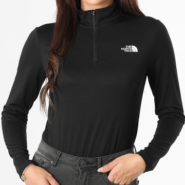 The North Face - Tee Shirt Manches Longues Femme Col Zippé Flex A8BRQ Noir