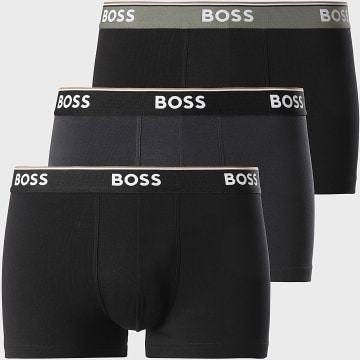 BOSS - Lot De 3 Boxers Power 50531684 Noir Gris Anthracite Vert Kaki