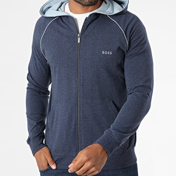 BOSS - Sweat Zippé Capuche Mix And Match 50515313 Bleu Marine Chiné