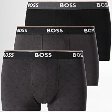 BOSS - Lot De 3 Boxers Power Desig 50531701 Noir Gris Anthracite