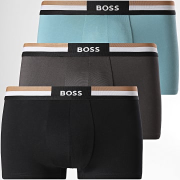 BOSS - Lot De 3 Boxers Motion 50516542 Noir Gris Anthracite Bleu Clair