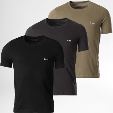 BOSS - 3er-Pack T-Shirts 50532468 Grün Khaki Grau Anthrazit Schwarz