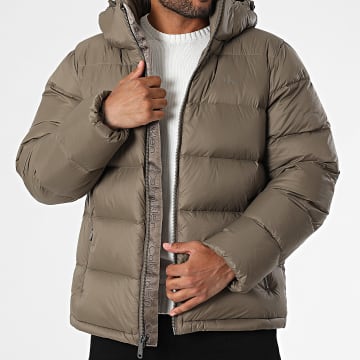 Calvin Klein - Doudoune Capuche Zippée 518G Taupe
