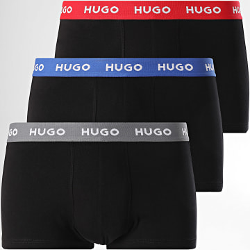HUGO - Lot De 3 Boxers 50532611 Noir Rouge Gris Bleu Roi