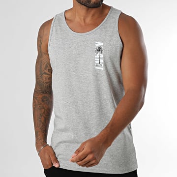 Luxury Lovers - Débardeur Chest Miami Palm Gris Chiné Blanc